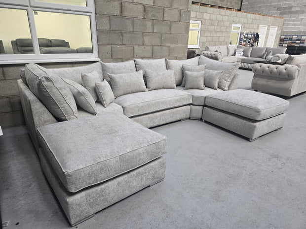 Belgravia U-Shape Sofa - Truffle Alaska Fabric