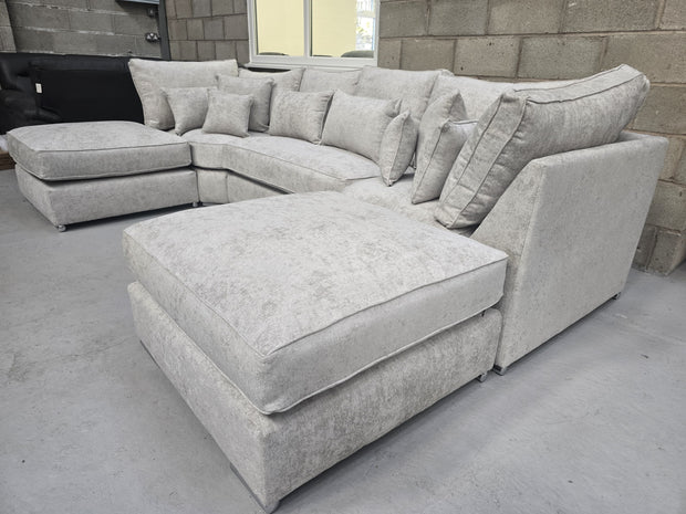 Belgravia U-Shape Sofa - Truffle Alaska Fabric