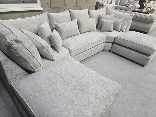 Belgravia U-Shape Sofa - Truffle Alaska Fabric