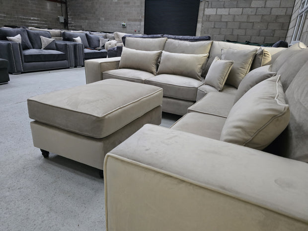 Soho Corner Sofa - New Coffee Plush Fabric | sofa hub