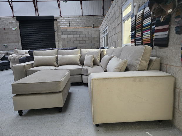 Soho Corner Sofa - New Coffee Plush Fabric | sofa hub