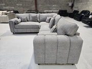Milano Corner Sofa -  Grey Boucle Fabric