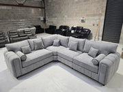 Milano Corner Sofa -  Grey Boucle Fabric