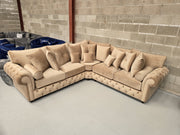 Windsor Chesterfield Corner Sofa – Beige Plush Fabric | sofa hub