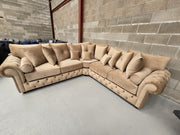 Windsor Chesterfield Corner Sofa – Beige Plush Fabric | sofa hub