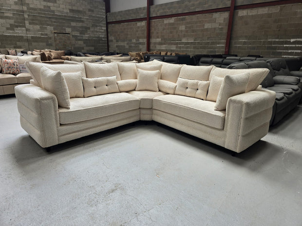 Boston Corner Sofa -  Cream Boucle Fabric