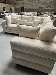 Boston Corner Sofa -  Cream Boucle Fabric