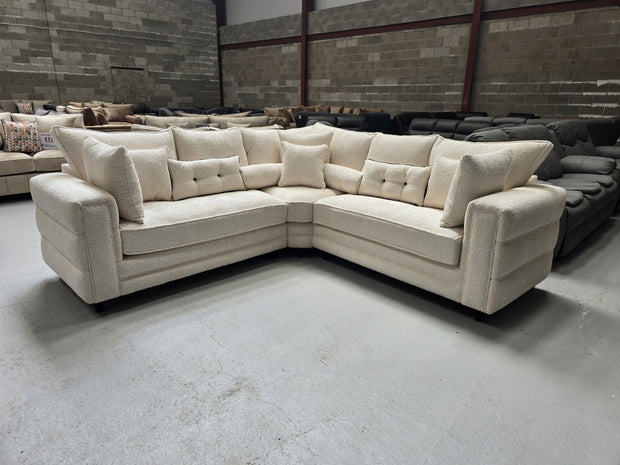 Boston Corner Sofa -  Cream Boucle Fabric
