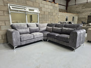 Cosmo Corner Sofa -  Platinum Marble Fabric