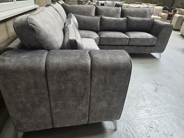 Cosmo Corner Sofa -  Platinum Marble Fabric