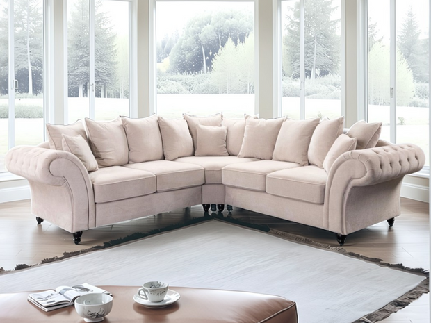 Windsor Large Corner Sofa Cream Aston Fabric
