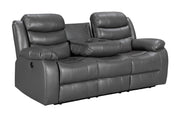 Sorrento 3+2 - Leather Recliner sofa ( black/ grey)