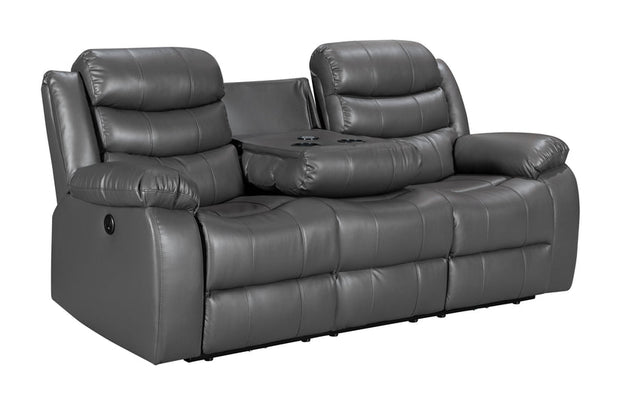 Sorrento 3+2 - Leather Recliner sofa ( black/ grey)