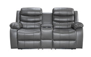 Sorrento 3+2 - Leather Recliner sofa ( black/ grey)