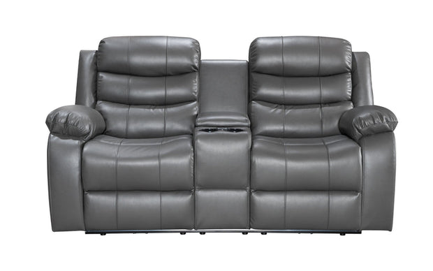 Sorrento 3+2 - Leather Recliner sofa ( black/ grey)