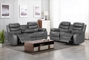 Sorrento 3+2 - Leather Recliner sofa ( black/ grey)