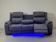 Hannan 3+2 Electric Recliner Sofa Set in Grey Micro Fabric