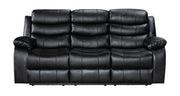 Sorrento 3+2 - Leather Recliner sofa ( black/ grey)