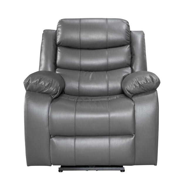 Sorrento 3+2 - Leather Recliner sofa ( black/ grey)