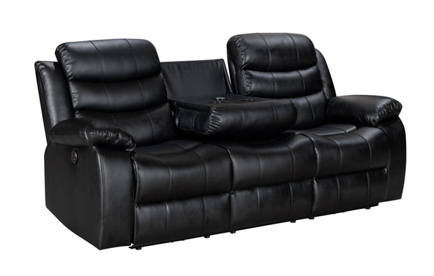 Sorrento 3+2 - Leather Recliner sofa ( black/ grey)