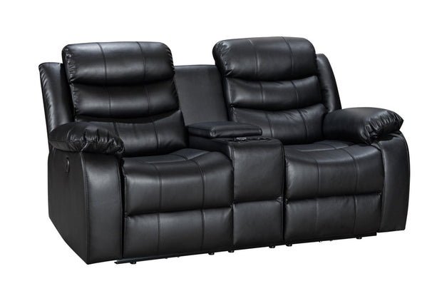 Sorrento 3+2 - Leather Recliner sofa ( black/ grey)