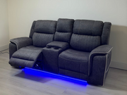 Hannan 3+2 Electric Recliner Sofa Set in Grey Micro Fabric