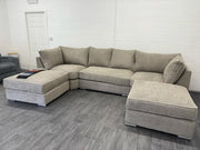 U shape sofa in teddy fabric [ mink ]