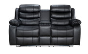 Sorrento 3+2 - Leather Recliner sofa ( black/ grey)