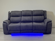 Hannan 3+2 Electric Recliner Sofa Set in Grey Micro Fabric