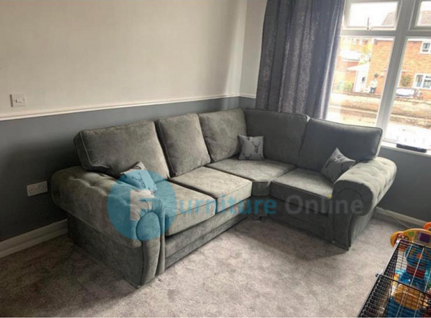 Vegas Corner Sofa 4 Seater Right Hand Full Back Grey
